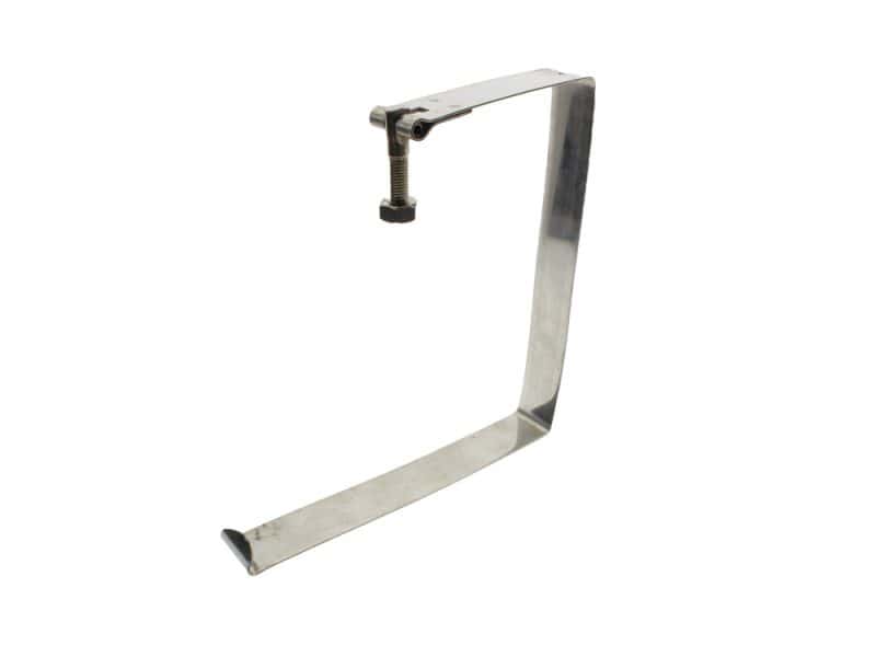 Stainless steel motorcycle kickstand, durable bike stand for Revelry Motorcycles.