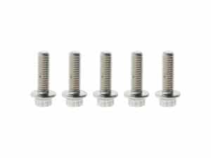 High-quality silver motorcycle hardware bolts for Revelry Motorcycles custom builds.