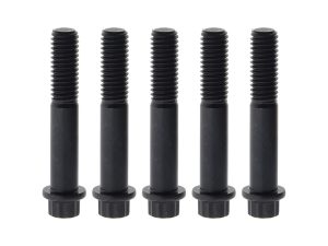 Black motorcycle wheel bolts for Revelry Motorcycles, durable and high-quality hardware.