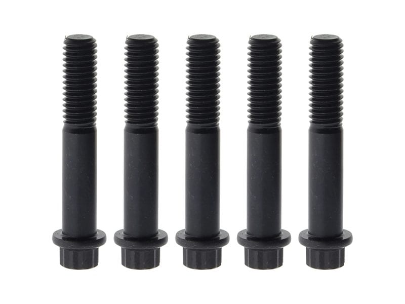 Black motorcycle wheel bolts for Revelry Motorcycles, durable and high-quality hardware.