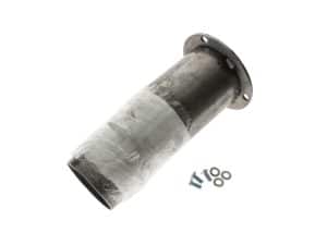 Revelry Motorcycles motorcycle exhaust pipe with mounting hardware, vintage steel design.