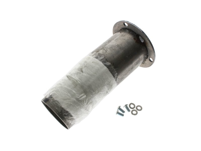 4.5in. Turnout & Combat Quiet Baffle. Revelry Motorcycles motorcycle exhaust pipe with mounting hardware, vintage steel design.