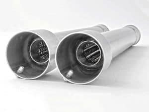 High-performance motorcycle exhaust mufflers for custom bike builds.