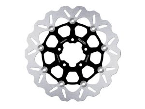 11.8in.  Front or Rear Wave Floating Disc Rotor with Black Carrier. Fits Indian Scout 2015up