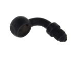 Rubber motorcycle brake or clutch hose fitting, black colour, durable motorcycle component.