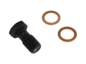 High-quality motorcycle brake caliper bolt and copper washers for Revelry motorcycles, durable and reliable components.