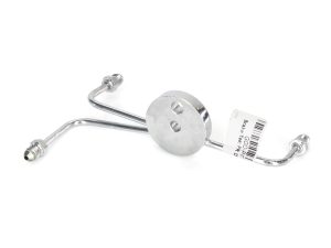 AN3 Front Dual Disc Brake Tee - Chrome. Fits Narrow Glide Front Ends with Dual Disc Rotors.