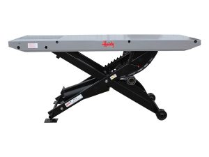 Heavy-duty motorcycle lift table for mechanics and repair shops. Durable, adjustable, and reliable motorcycle servicing equipment.