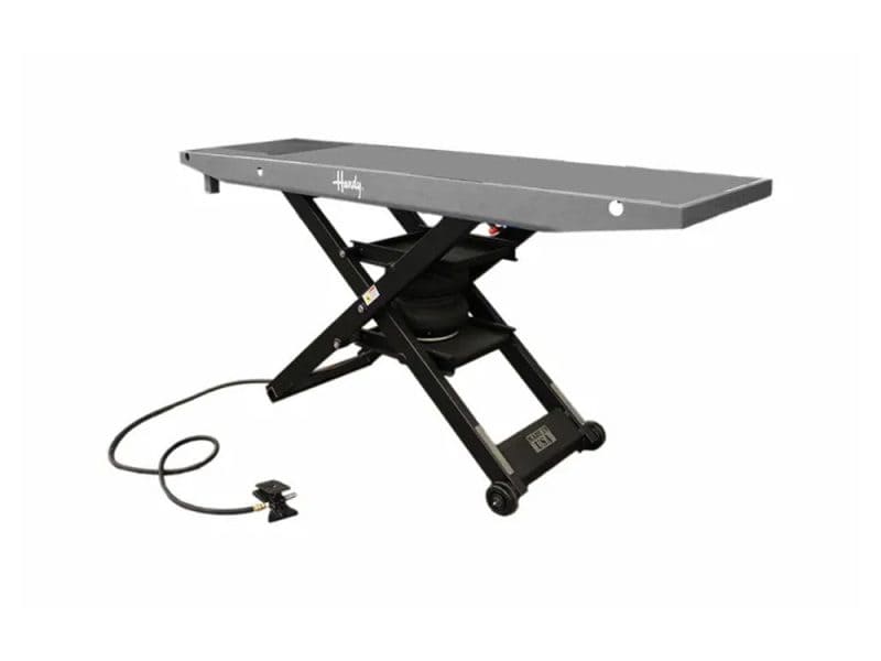 High-quality portable motorcycle lift table for efficient bike maintenance and repair.