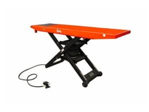 Portable air hockey table for recreational play and entertainment.