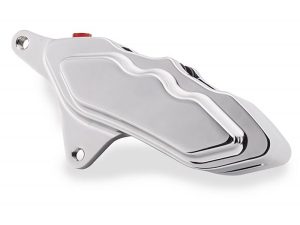 Left Hand Front 6 Piston Caliper - Chrome. Fits Softail 2000-2014, Dyna 2000-2017, Touring 2000-2007 & Sportster 2000-2007.