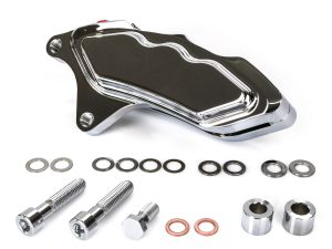 Left Hand Front 6 Piston Caliper - Chrome. Fits Softail 2015up, V-Rod 2006-2017 & Touring 2008up & Sportster 2014-2021