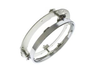 Vintage motorcycle wheel rim for Revelry Motorcycles, stylish aluminium design.