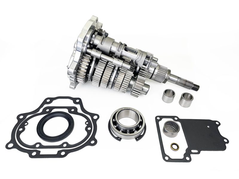 Fat 6Spd Super Gear Transmission Cassette - Polished Trapdoor. Fits Softail 2007-2017