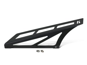 Lightweight black motorcycle luggage rack for Revelry Motorcycles.