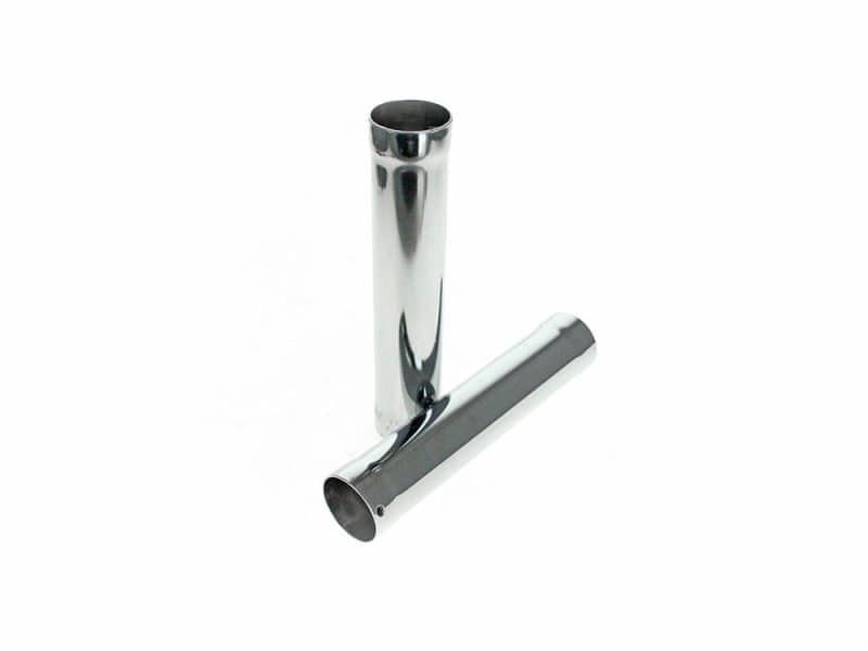 Baffles - 10in. Long. Fits Drag Pipes with 2-1/4in. O.D. Polished chrome motorcycle exhaust pipe silencers for Revelry Motorcycles in Australia.