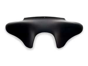 Black motorcycle windshield for Revelry Motorcycles with aerodynamic design and premium quality.