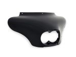 Black motorcycle headlight cowl for Harley Davidson bikes.