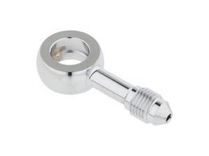 Shiny chrome motorcycle steering stem bearing spacer for Harley-Davidson bikes.