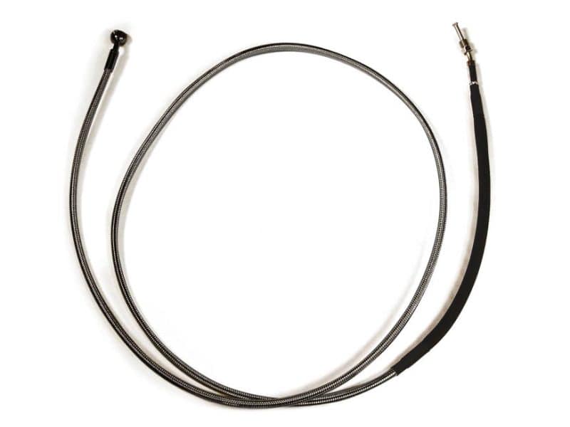 Stainless steel brake line for motorcycle upgrade.