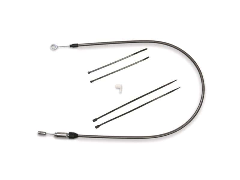 Flexible brake cable with metal fittings and replacement parts for motorcycle durability and performance.