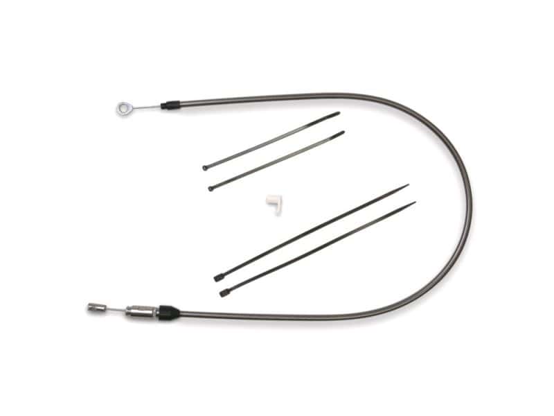 Flexible motorcycle brake or clutch cable with tensioner, suitable for revelling motorcycles.