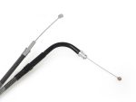 Flexible motorcycle throttle cable with metal end fittings for Revelry Motorcycles.