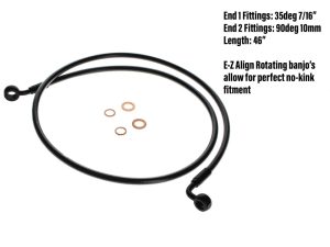 Flexible black bicycle brake cable with copper washers for Shimano or SRAM brakes.