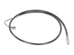 Flexible motorcycle fuel line with metal fittings for Harley Davidson bikes.