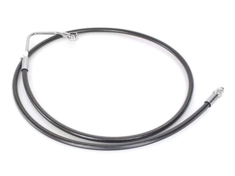 High-performance motorcycle brake line, Revelry Motorcycles, durable braided steel hose.