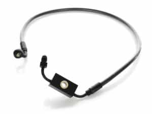 High-performance motorcycle brake line for Revelry Motorcycles.