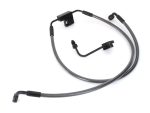 High-performance motorcycle brake line with durable steel braided exterior.