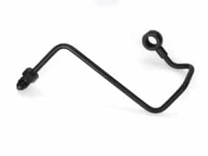 Black motorcycle oil drain pipe for Revelry Motorcycles Australia.