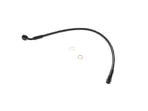 Flexible motorcycle brake or clutch hose with fittings and washers for Revelry Motorcycles.