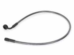 Flexible ignition coil wire for motorcycle engine spark plug connection.