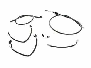 Flexible motorcycle wiring harness cables and connectors for Revelry Motorcycles.