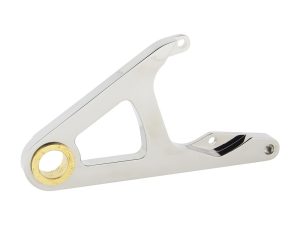 Right Hand Front Caliper Mount - Chrome. Fits FX Softail Springer 2000-2007 when using Performance Machine 125x4S Caliper.