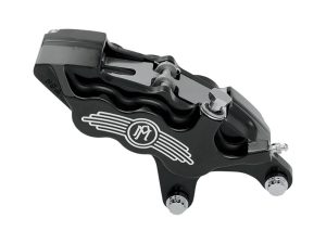 Right Hand Front 6 Piston Caliper - Black Contrast Cut. Fits most Big Twin 1984-1999 & Sportster 1984-1999 Models with 11.5in. Disc Rotor.
