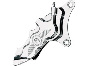 Right Hand Front 6 Piston Caliper - Chrome. Fits most Big Twin 1984-1999 & Sportster 1984-1999 Models with 11.5in. Disc Rotor.