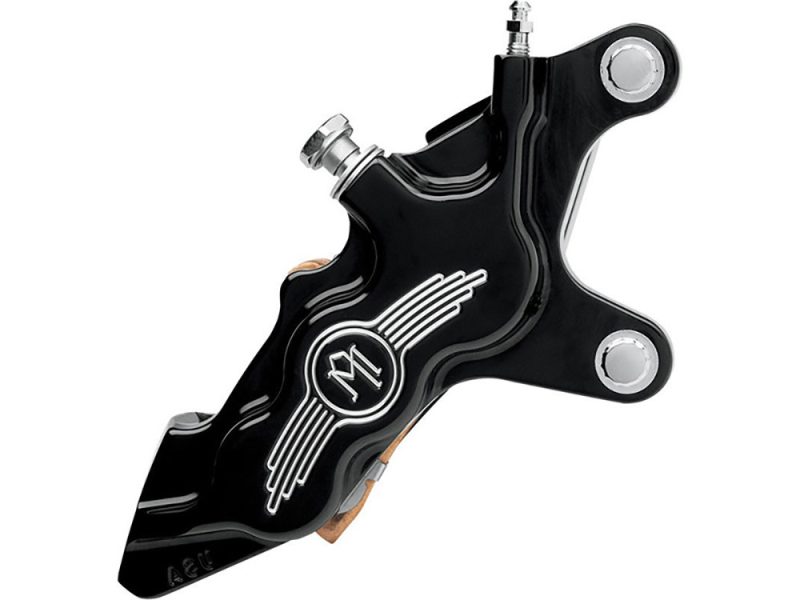 Right Hand Front 6 Piston Caliper - Black Contrast Cut. Fits Softail 2000-2014