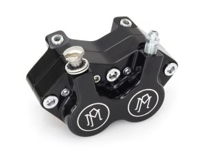 Right Hand Front 4 Piston Caliper - Black Contrast Cut. Fits FXSTS Springer Softail.