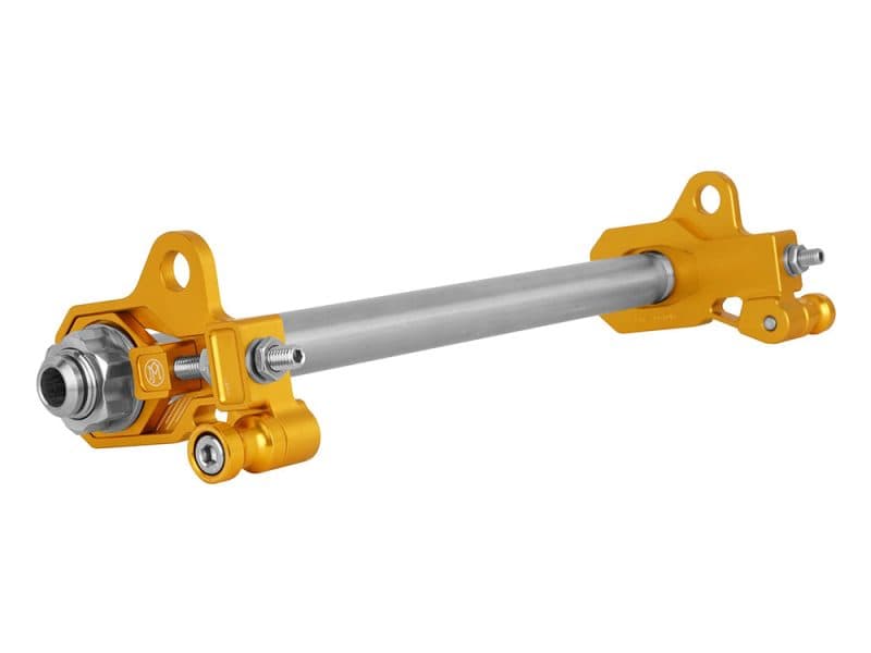 High-performance motorcycle steering damper from Revelry Cycles, Australian-made.