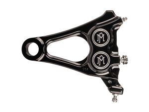 Right Hand Rear 4 Piston Caliper & Mounting Bracket - Black. Fits Softail 2018up