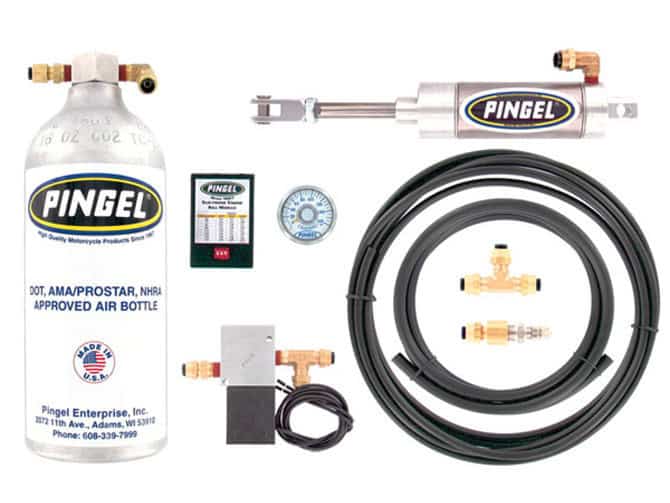 Universal Premium Electric Over Air Shift Kit Including Adjustable Electronic Kill Module and DOT Air Bottle 2. High-pressure motorcycle CO2 air tank and refill system for Revelry Motorcycles Australia's bike accessories.