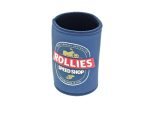 Rollies Speed Shop neoprene can cooler with Australian motorcycle branding and logo.