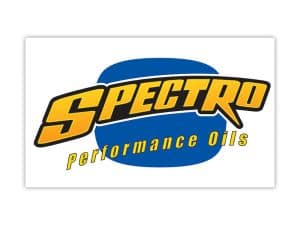 Spectro Performance Oils logo, motorcycle engine oil brand, Revelry Cycles.