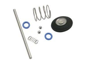 Small motorcycle repair parts kit with springs, washers, and rubber grommet for Revelry Motorcycles repairs.