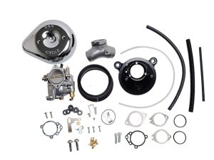 Super E Carburettor Kit. Fits Evo 1984-1999. Chrome Stealth Air Cleaner.