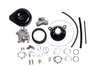 Super G Carburettor Kit. Fits Evo 1984-1999. Black Stealth Air Cleaner.