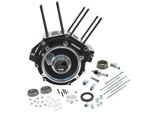 Crankcase Assembly with 3-1/2in. Bore - Black. Fits Big Twin 1984-1991.